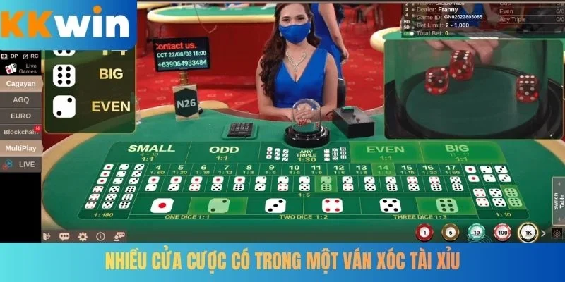 Nhiều cửa cược có trong một ván xóc tài xỉu