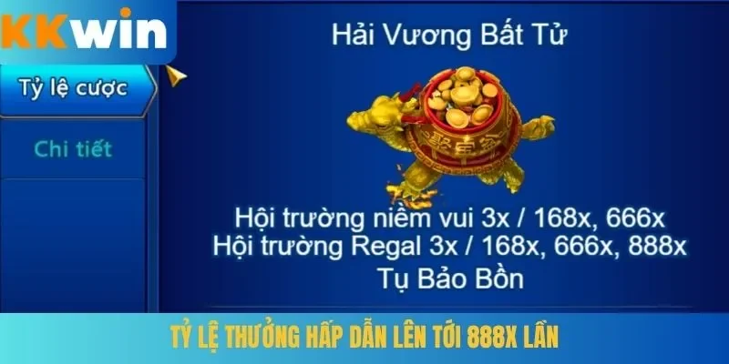 Tỷ lệ thưởng hấp dẫn lên tới 888X lần